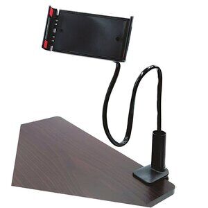 Universal Cell Phone Holder Bracket Clamp, Gooseneck Bed Table Desk Stand, Black
